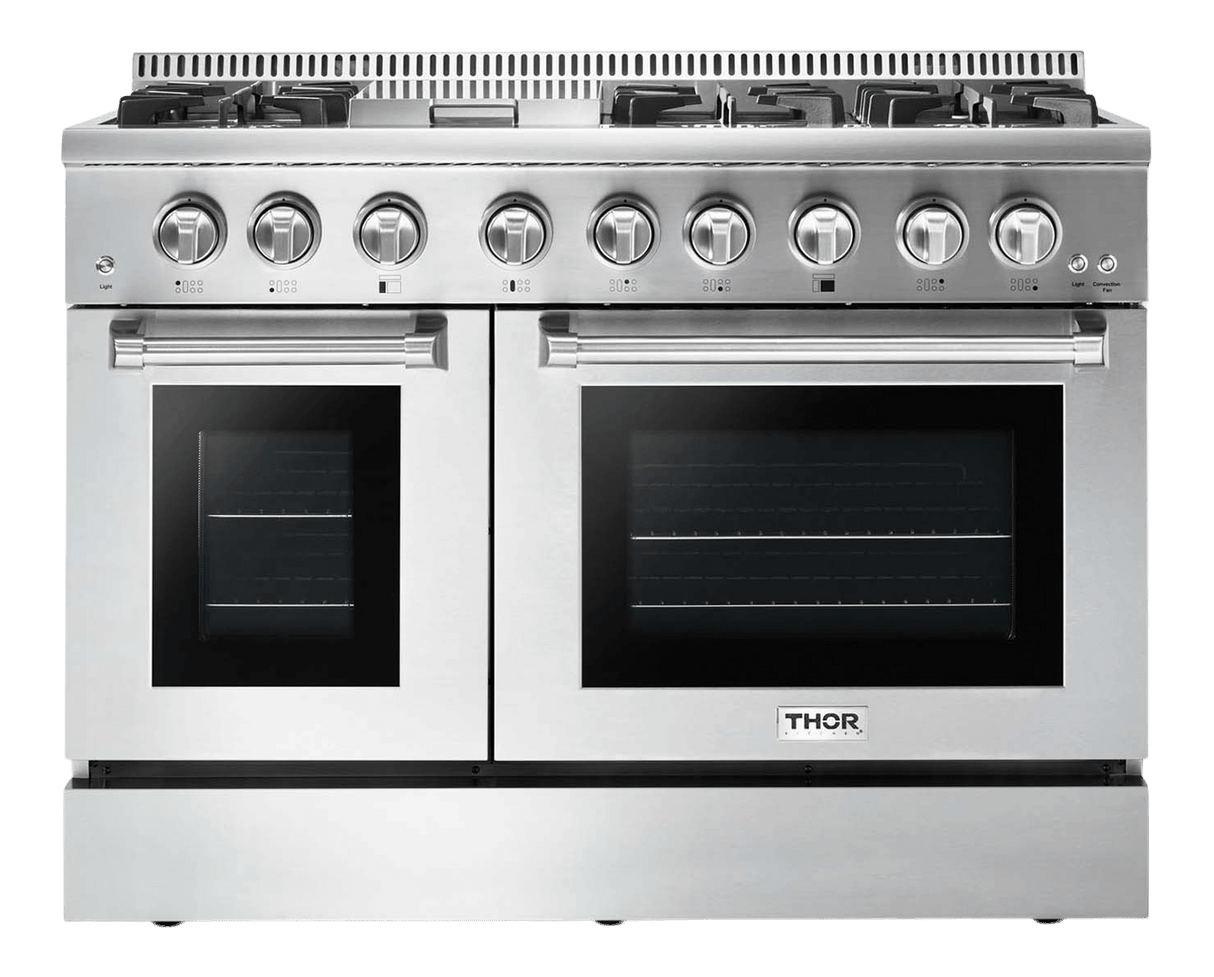 Thor Kitchen 48 Inch Professional Dual Fuel Range In Stainless Steel - Hrd4803ulp