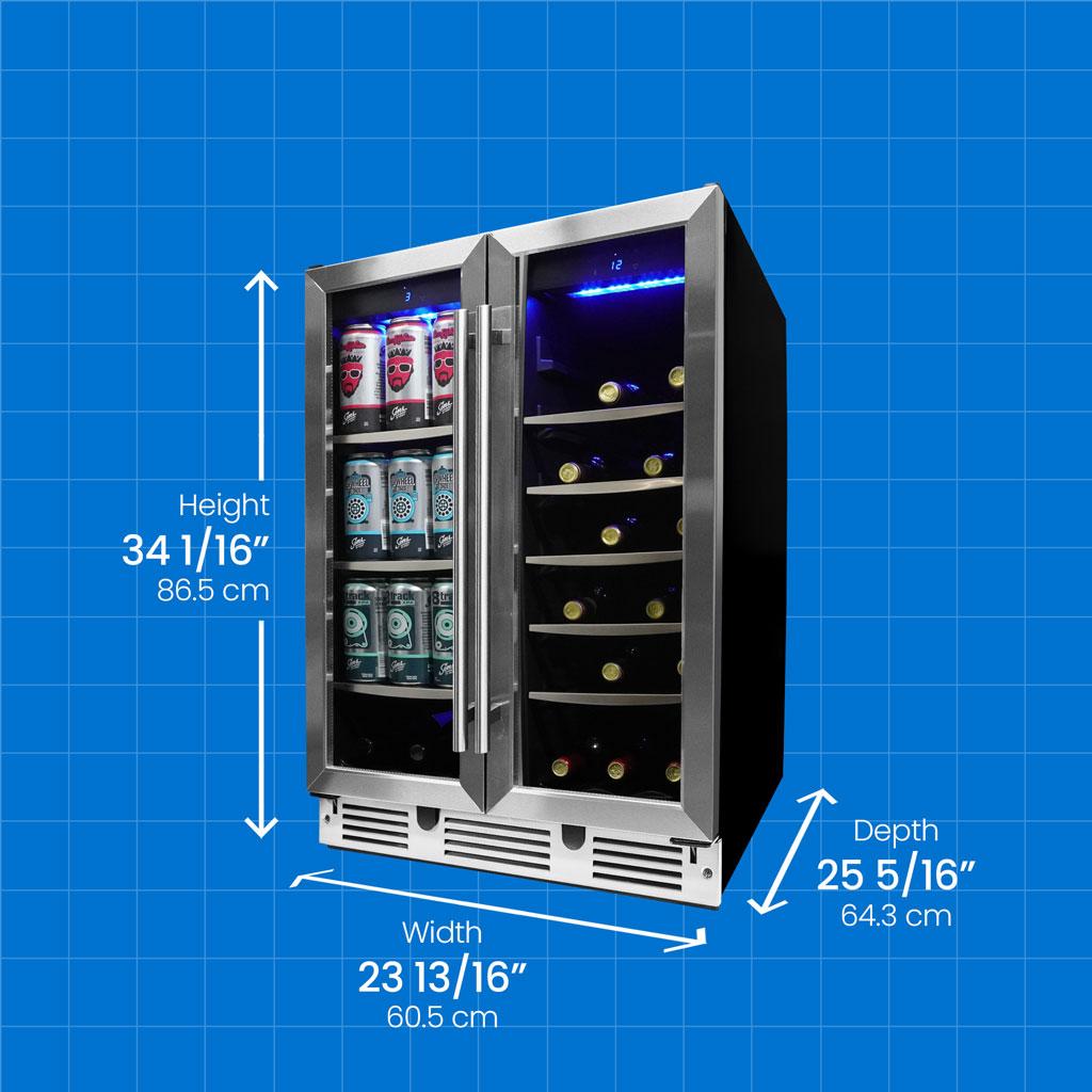 Danby 24 Under Counter French Door Beverage Center in Stainless Steel