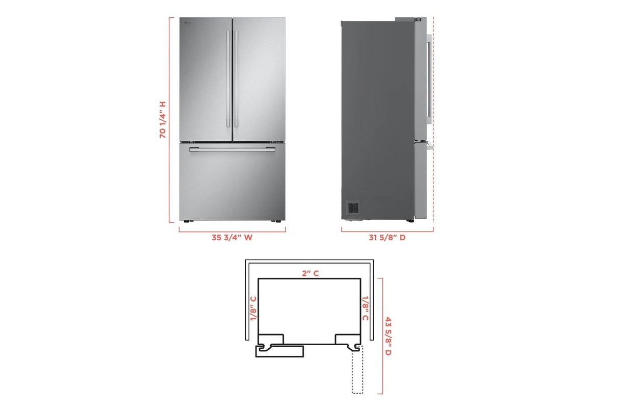 LG STUDIO 27 cu. ft. Smart Counter-Depth MAX™ French Door Refrigerator