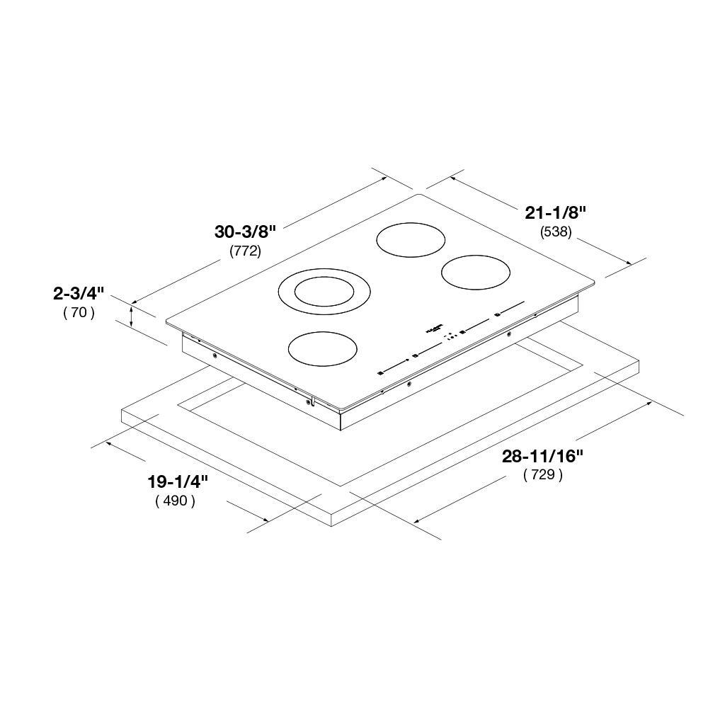 30" glass-ceramic COOKTOP