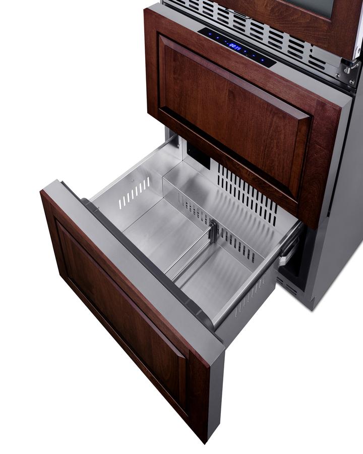 24" Wide Combination Dual-zone Wine Cellar and 2-drawer Refrigerator-freezer (panels Not Included)