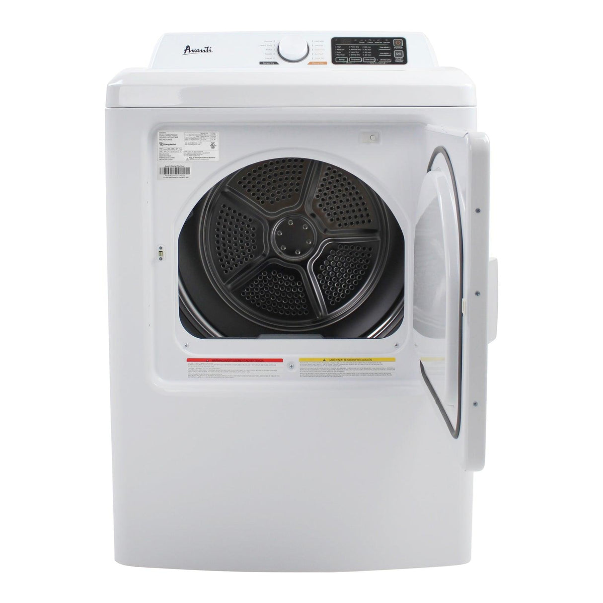 Avanti Front Load Gas Vented Clothes Dryer, 7.0 cu. ft. Capacity - White / 7.0 cu. ft.