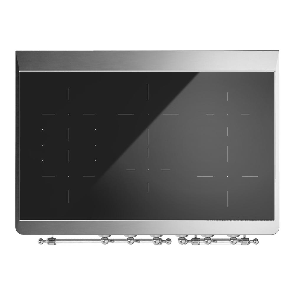 ILVE UMDIB40QNR3AWC Majestic III 40 inch Induction Range with 6 Elements, 3.82 cu. ft. Total Oven Capacity (Solid Door, Antique White, Chrome)