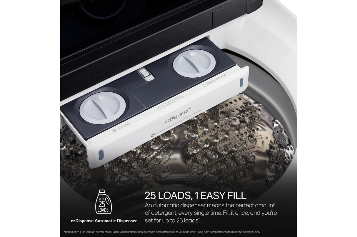 5.5 cu.ft. Mega Capacity Top Load Washer with TurboWash™ Washer with Steam, ezDipense, Wi-Fi Connectivity, White