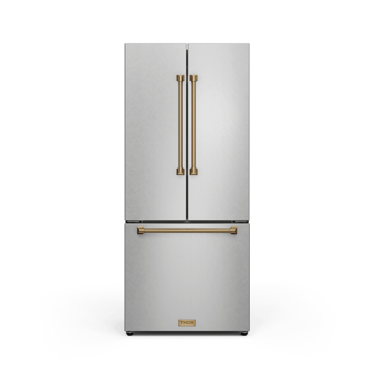 30 Inch 17.5 Cu Ft French Door Counter Depth Refrigerator With Ice Maker In Stainless Steel/bronze Gordon Ramsay Series
