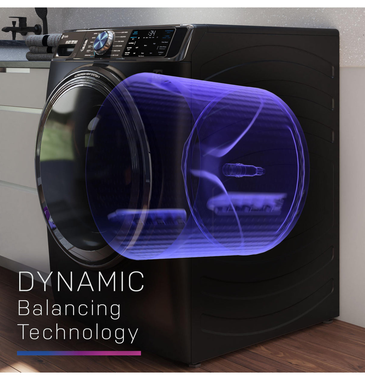 GE Profile™ 5.3 cu. ft. Capacity Smart Front Load ENERGY STAR® Steam Washer with Adaptive SmartDispense™ UltraFresh Vent System Plus™
