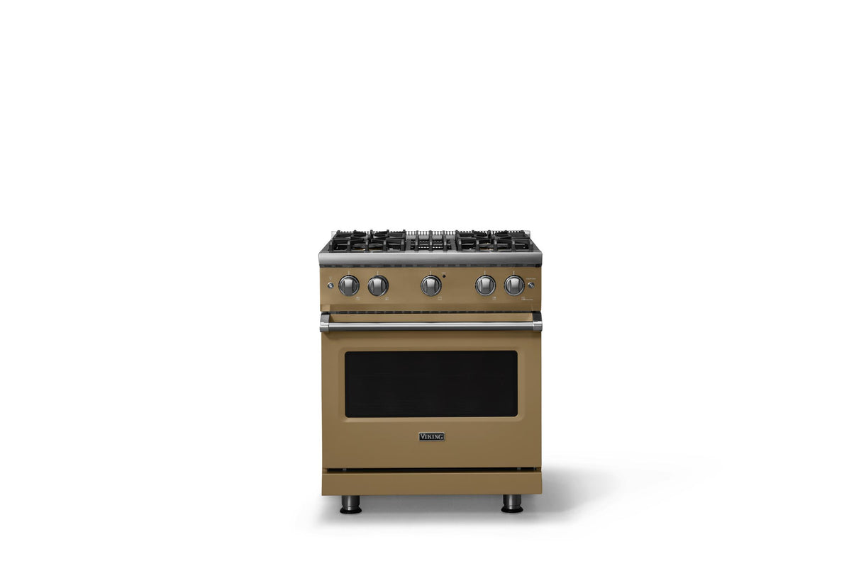 30"W. Sealed Burner Gas Range (Finish: Golden Hour, Trim: Polished Chrome, Fuel: Natural Gas)
