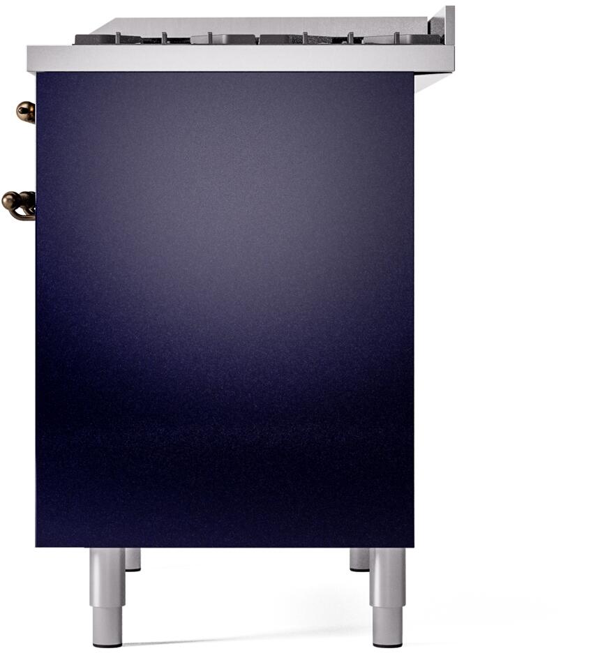 Nostalgie II 40 Inch Dual Fuel Liquid Propane Freestanding Range in Blue with Bronze Trim