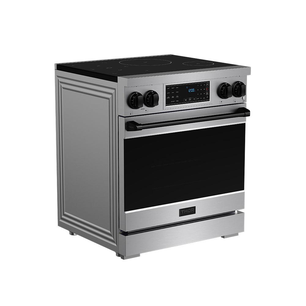 30 Inch Professional Induction Range With Tilt Panel Touch Control In Stainless Steel and Black Gordon Ramsay Series