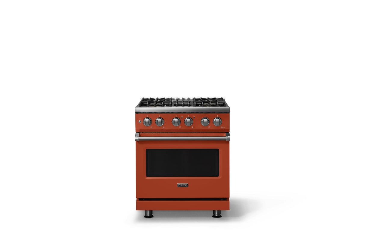 30"W. Dual Fuel Range (Finish: Spiced Cider, Trim: Polished Chrome, Fuel: Propane)