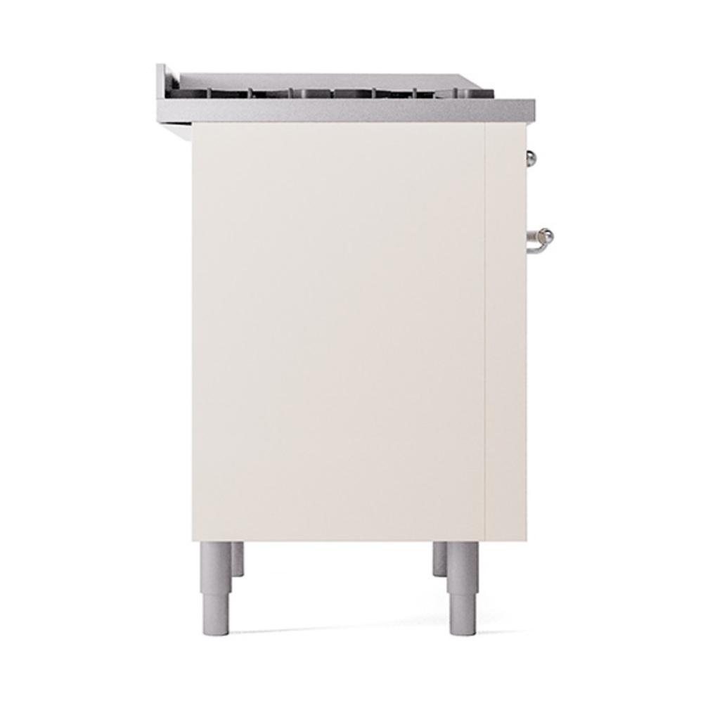ILVE UN36FQNMPAWC Nostalgie II Noblesse 36 inch Dual Fuel Range (Natural Gas, Solid Door, Antique White, Chrome)