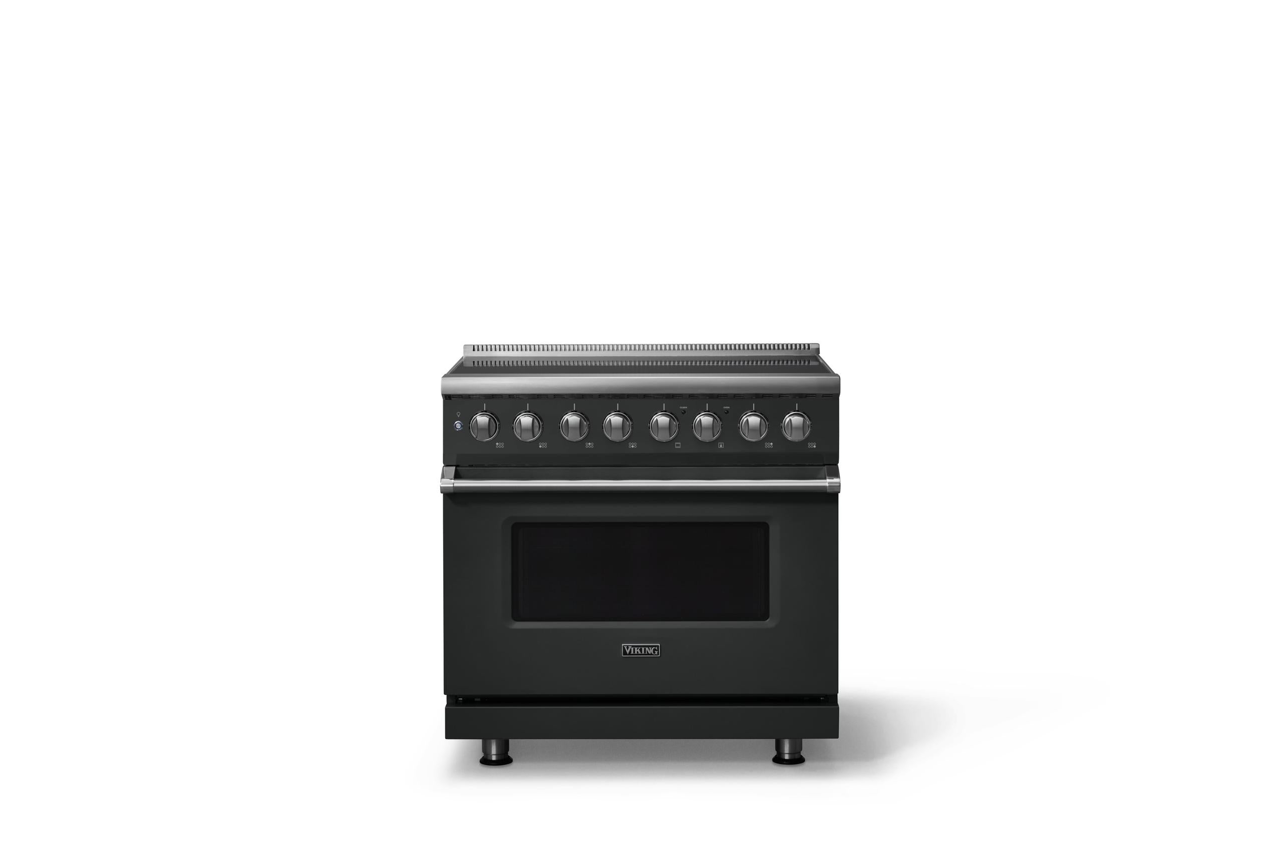 36"W. Induction Range (Finish: Antique Bronze, Trim: Polished Chrome)