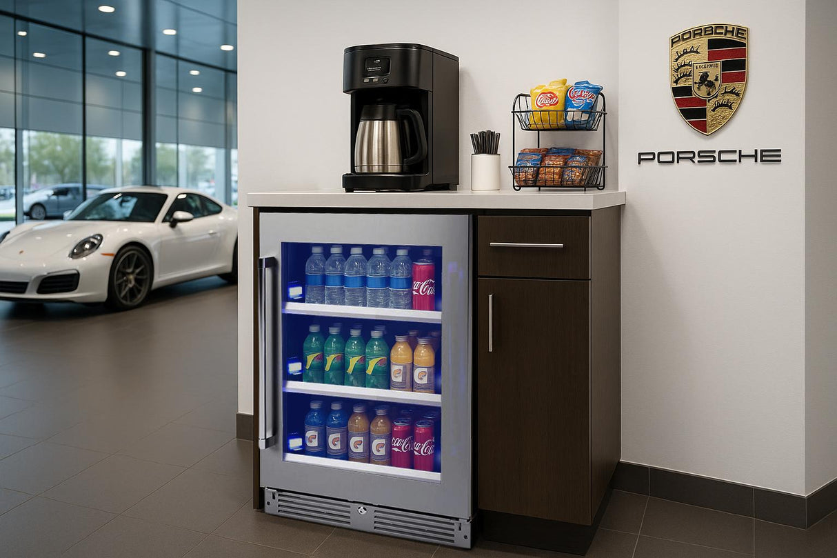 24" Beverage Center, Stainless Steel Glass, Field Reversible Hinge
