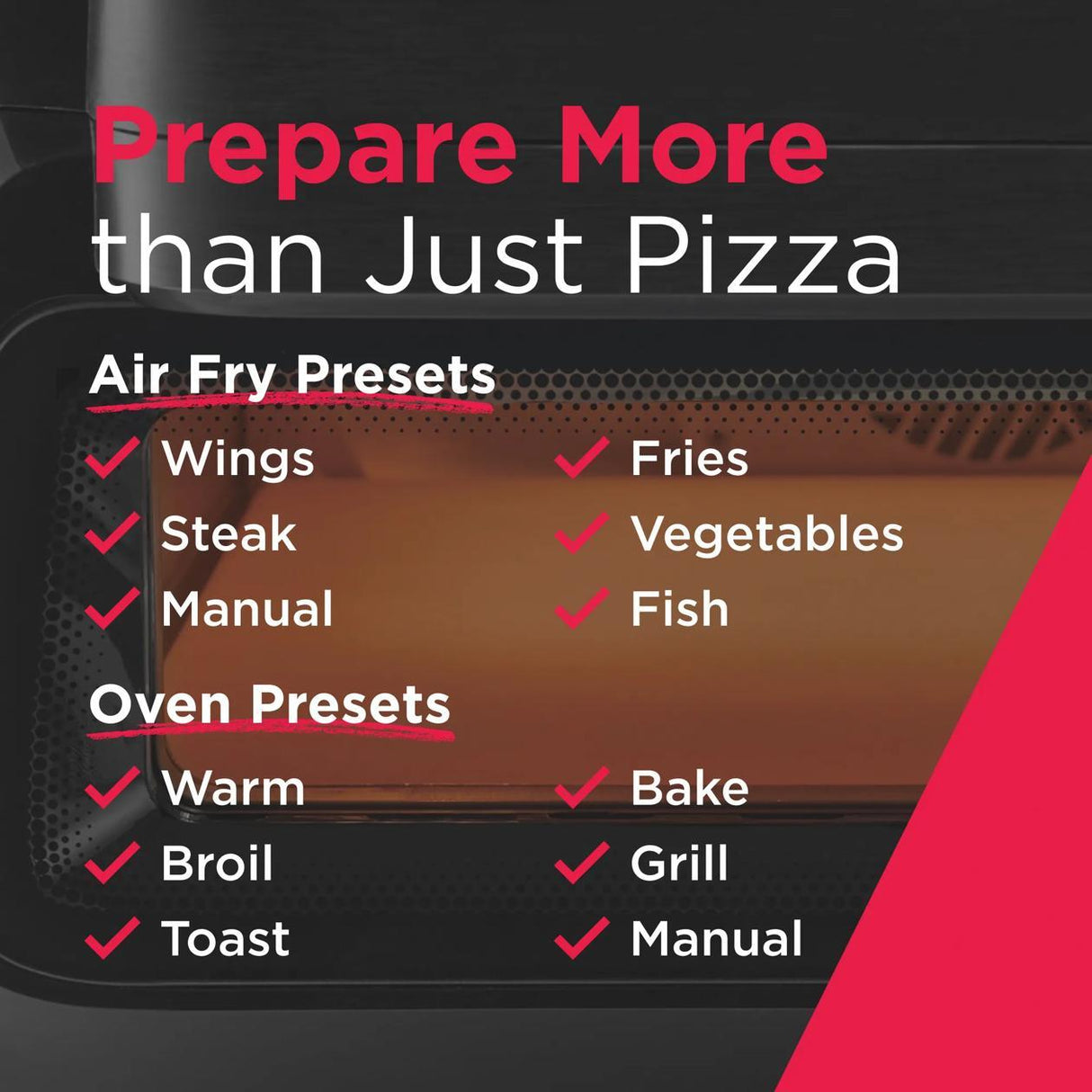 Countertop Pizza Oven with Air Fry and Oven Cooking Modes