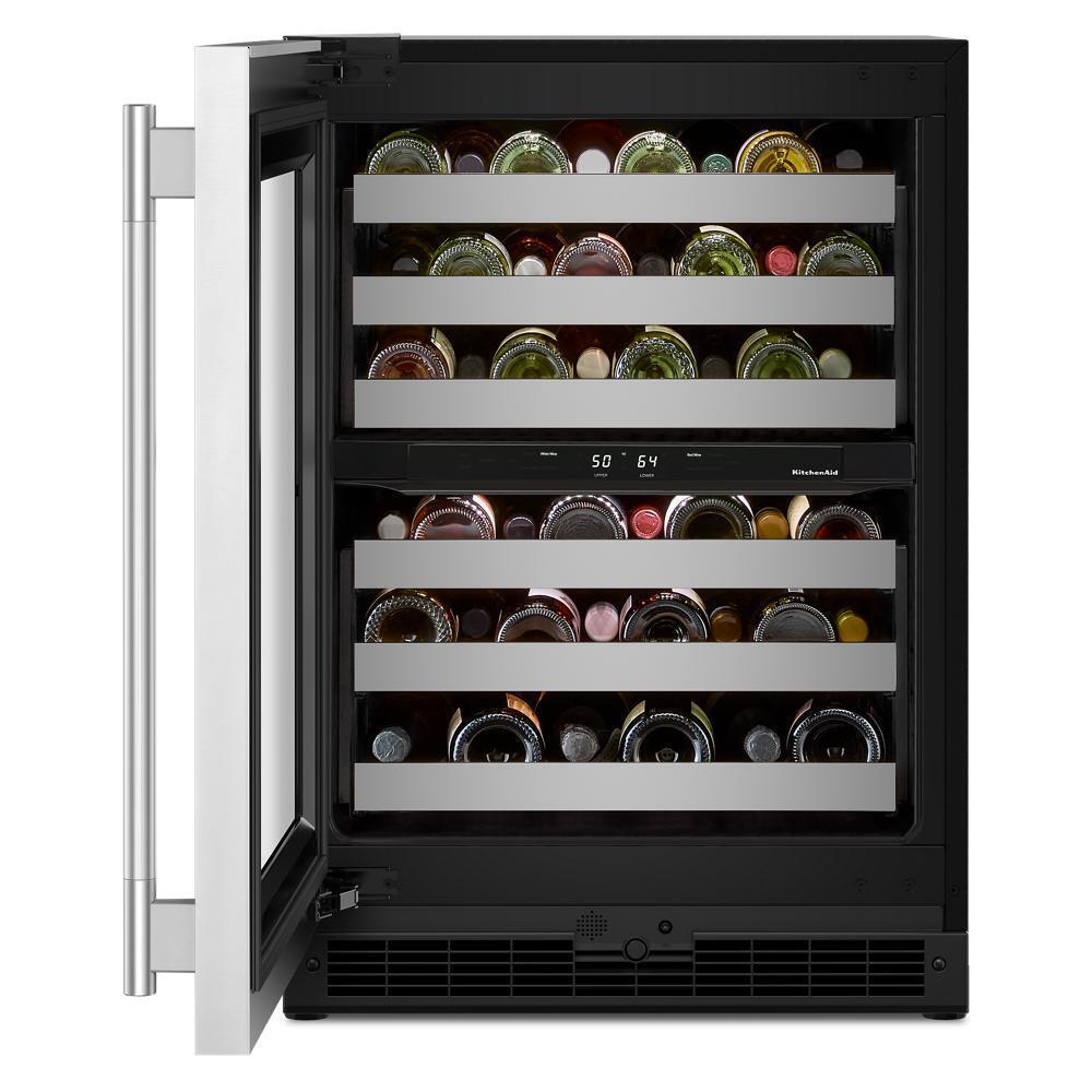 24" Undercounter Wine Cellar with Full-Extension Metal-Front Racks