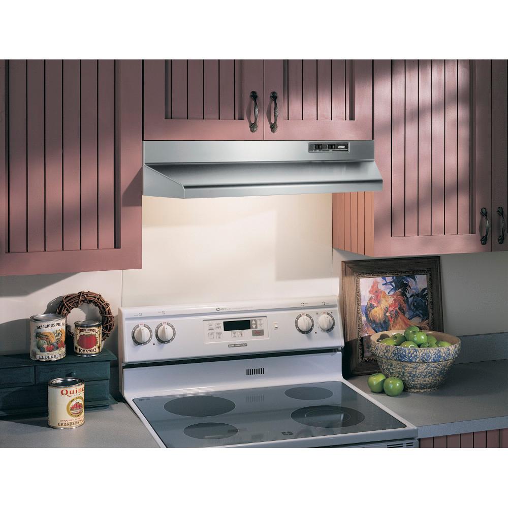 Broan® 24-Inch Ducted Under-Cabinet Range Hood, 210 MAX Blower CFM, Stainless Steel