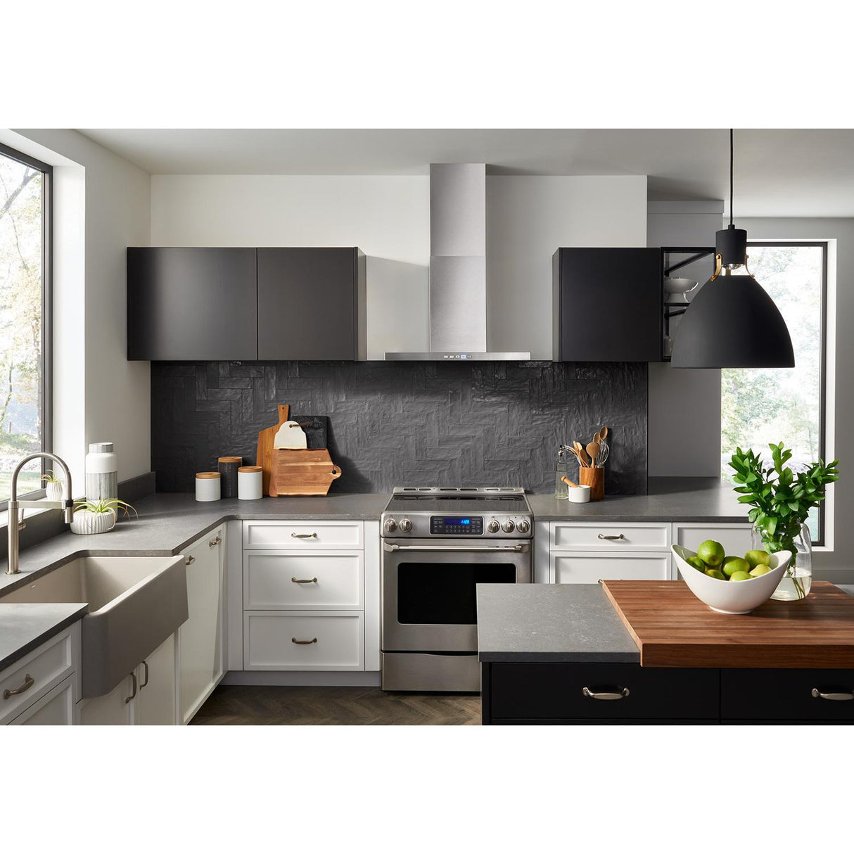 Broan® 30-Inch Convertible Wall-Mount T-Style Chimney Range Hood, 450 Max CFM, Stainless Steel