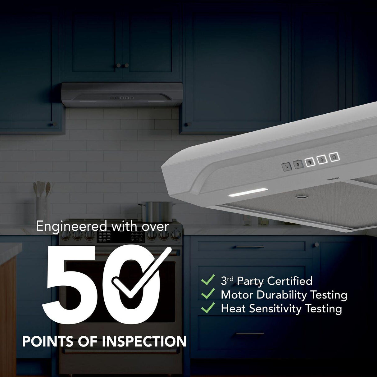 Alta 30-Inch 350 MAX Blower CFM 1.5 Sones Stainless Steel Range Hood