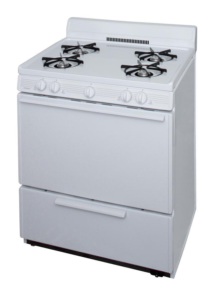 30 in. Freestanding Battery-Generated Spark Ignition Gas Range in White