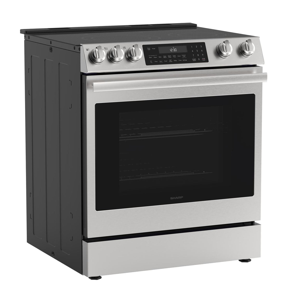 30 in. 5 Burner 6.3 cu. ft. Slide-in Electric Range with True European Convection