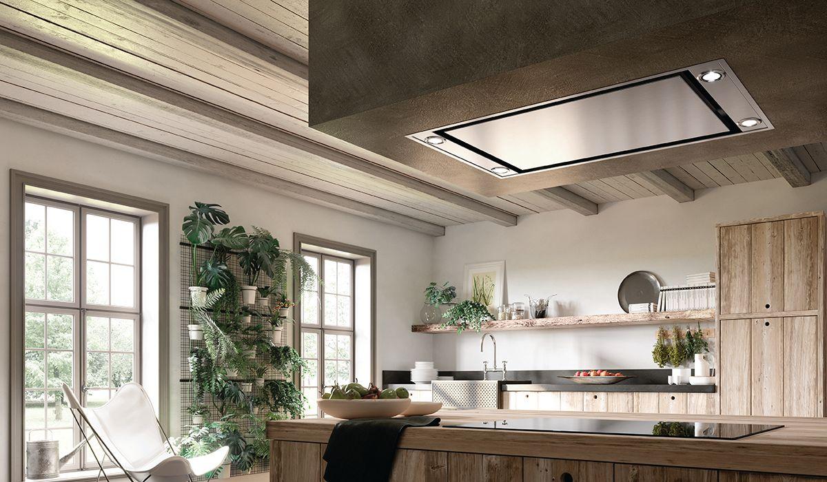36" X 19" ceiling mount stainless steel island hood
