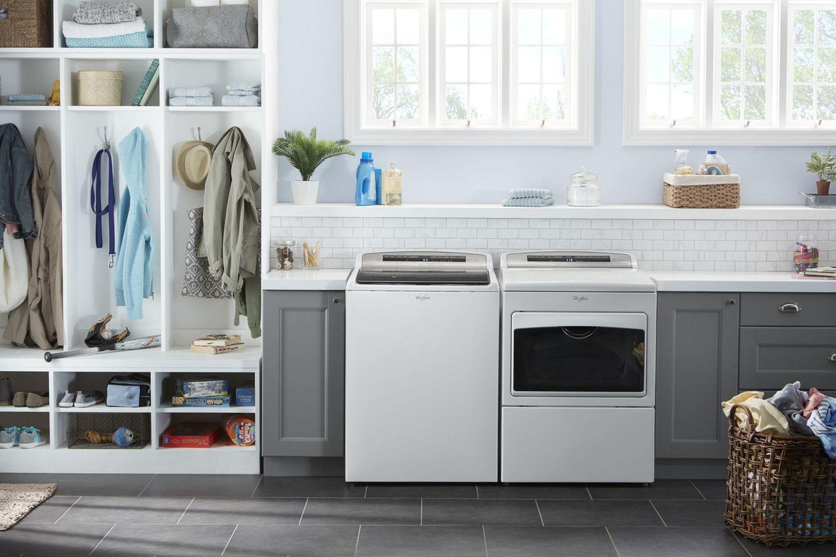 7.4 cu.ft Top Load HE Gas Dryer with AccuDry , Intuitive Touch Controls White