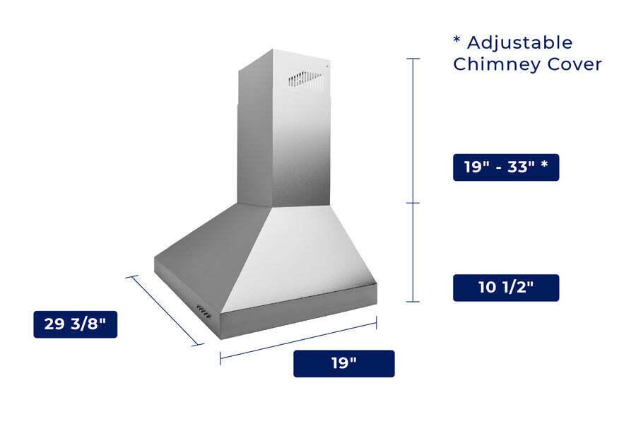 Hauslane Chef 30-in Convertible Stainless Steel Wall-Mounted Range Hood