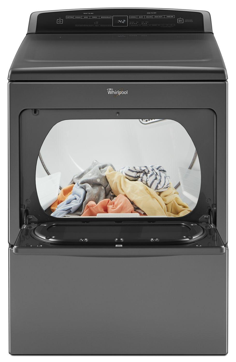 7.4 cu.ft Top Load HE Gas Dryer with AccuDry , Intuitive Touch Controls Chrome Shadow