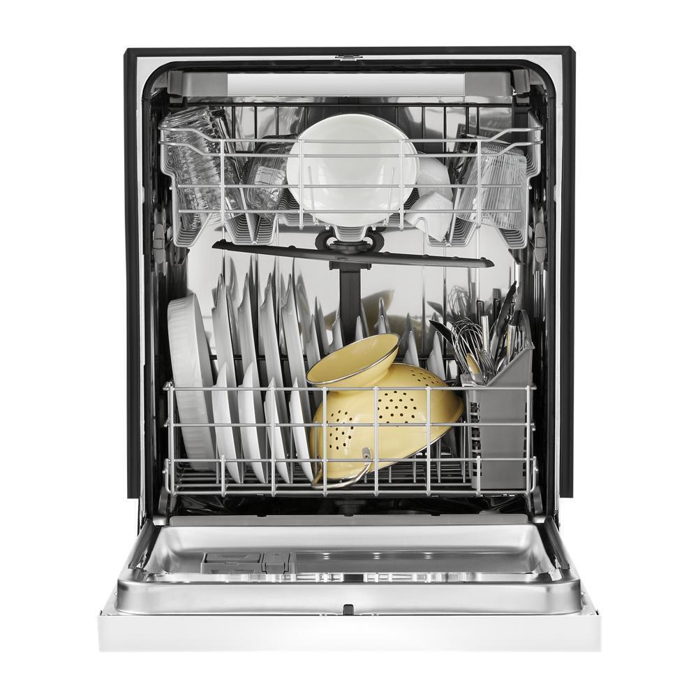 Stainless steel dishwasher with third level rack