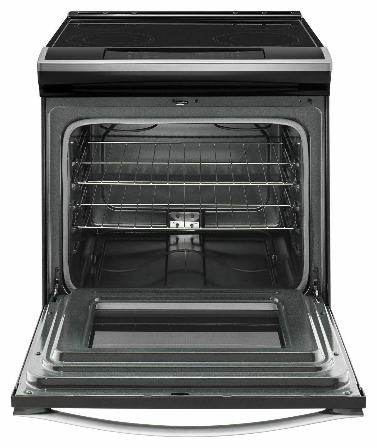 4.8 cu. ft. Guided Electric Front Control Range With The Easy-Wipe Ceramic Glass Cooktop - Black-on-Stainless