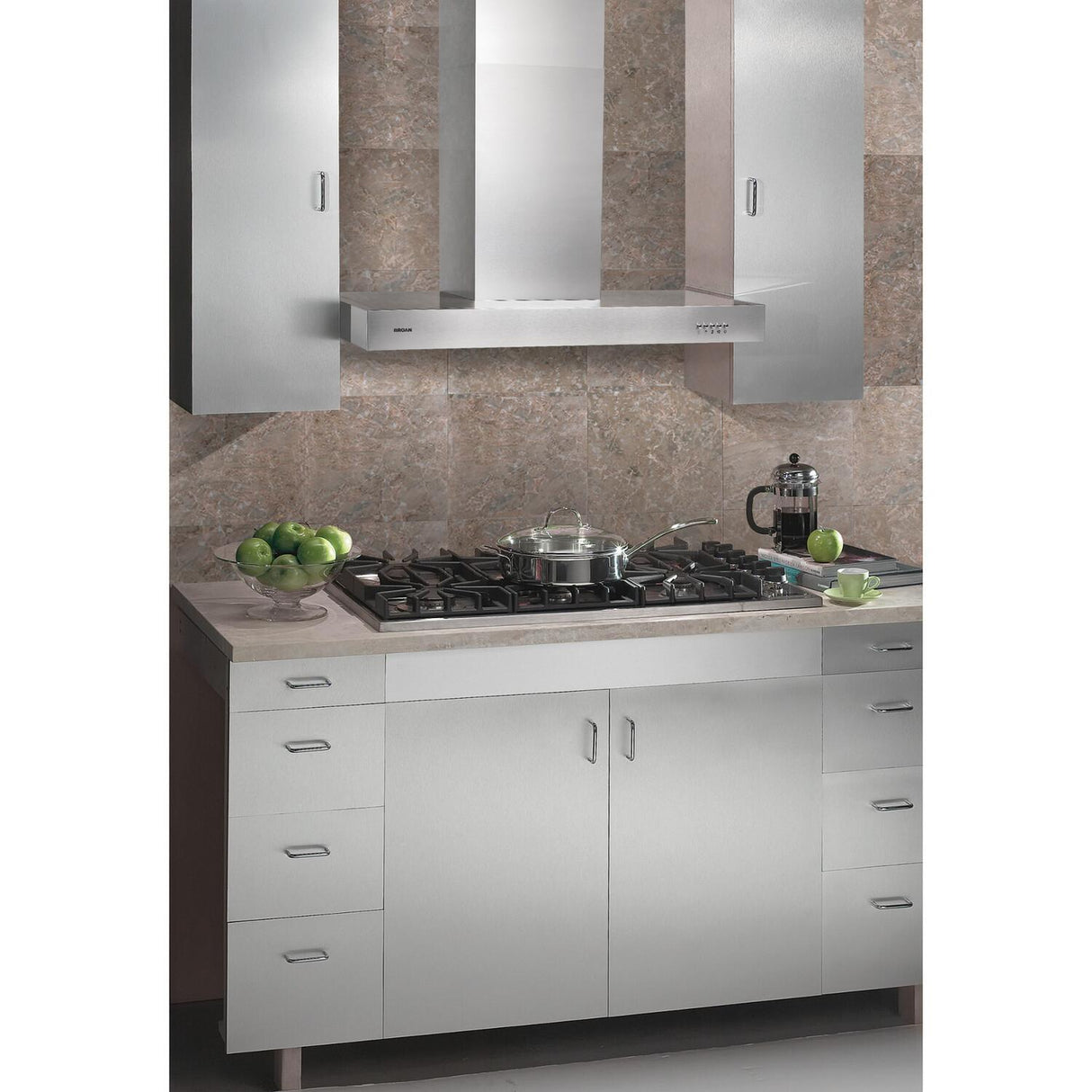 **DISCONTINUED** Broan® 30-Inch Convertible Wall-Mount Chimney Range Hood, 450 CFM, Stainless Steel