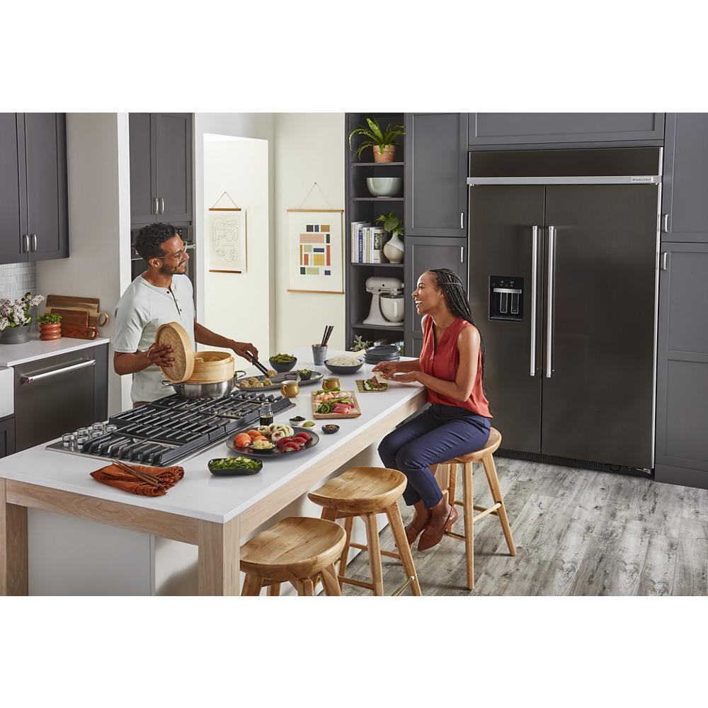 24" Undercounter Refrigerator with Glass Door and Shelves with Metallic Accents and PrintShield™ Finish