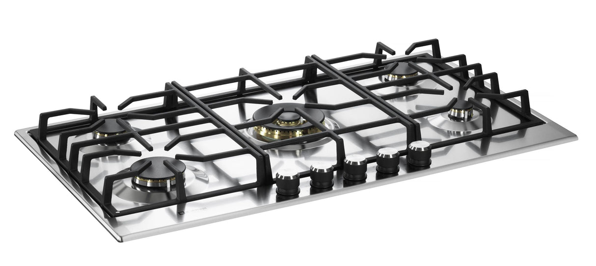 Verona 36" Designer Gas Cooktop-Brass Burners SS
