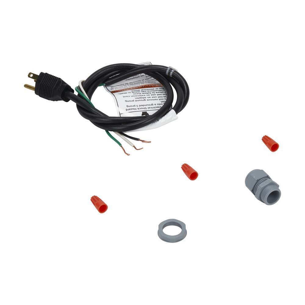 5' Range Hood Power Cord, Black, with a 3-prong, 125-volt design