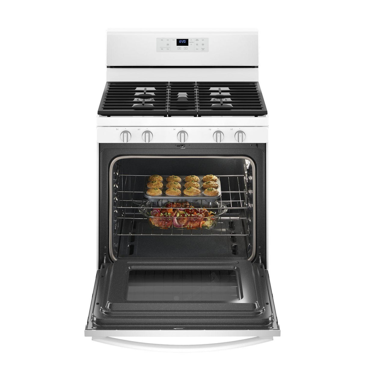 5.0 cu. ft. Freestanding Gas Range with Center Oval Burner White