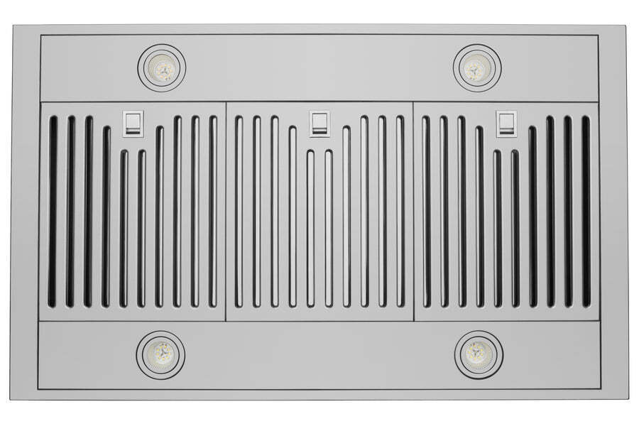 Hauslane 30 in. Convertible Island Range Hood with Dual Controls, LED, Baffle Filter in Stainless Steel