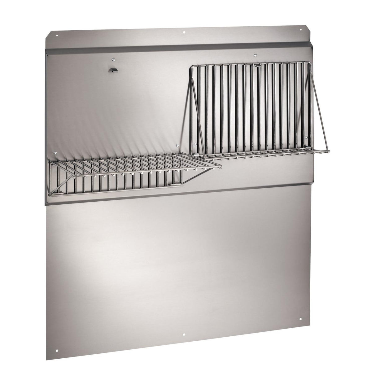 48-Inch Backsplash with shelves in Stainless Steel