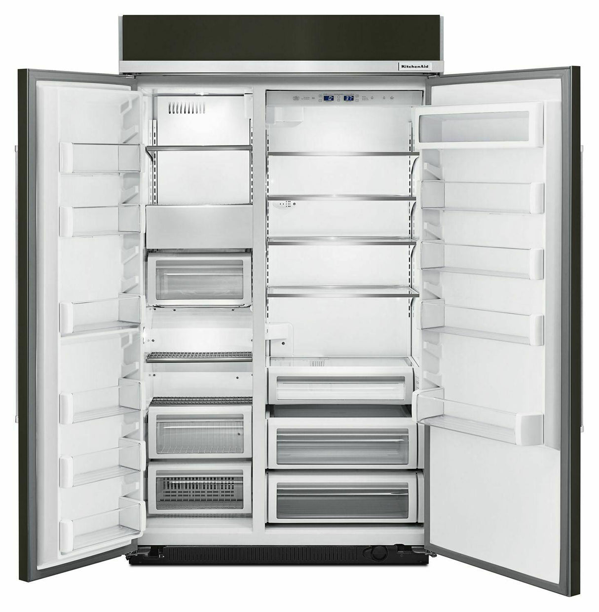 30.0 cu. ft 48-Inch Width Built-In Side by Side Refrigerator with PrintShield™ Finish - Black Stainless