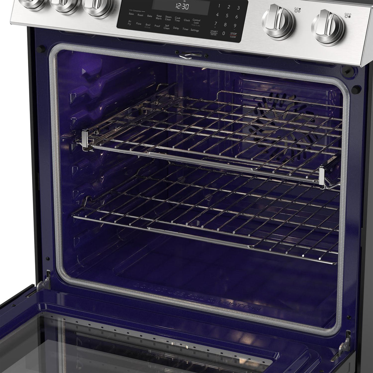 30 in. 5 Burner 6.3 cu. ft. Slide-in Electric Range with True European Convection