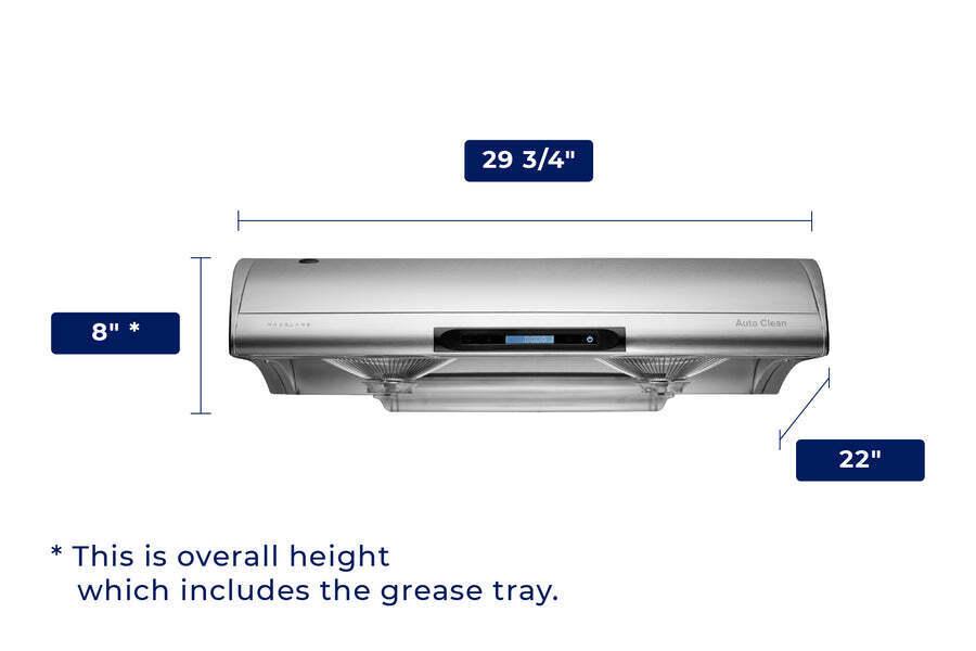 Hauslane Chef 30-in Ducted Stainless Steel Undercabinet Range Hood