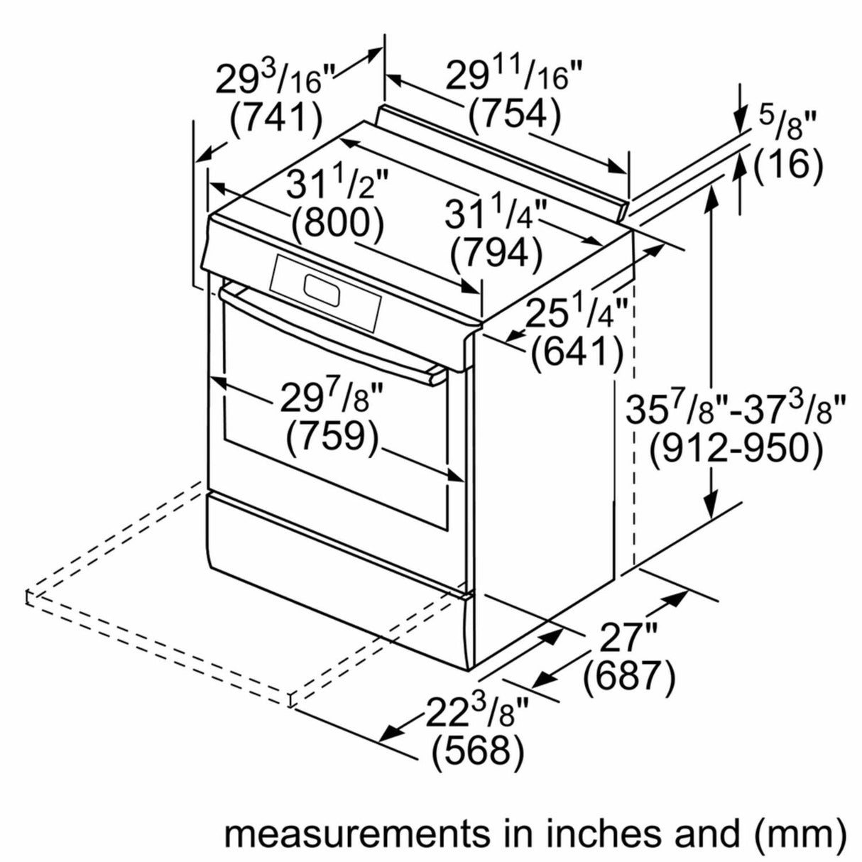 800 Series, All-Gas Slide-In Range