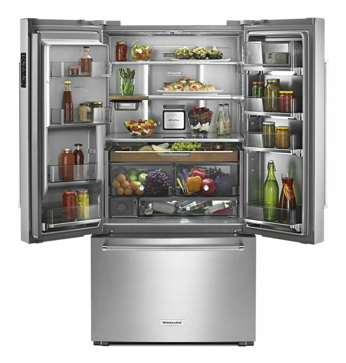 23.8 cu. ft. 36" Counter-Depth French Door Platinum Interior Refrigerator - Stainless Steel