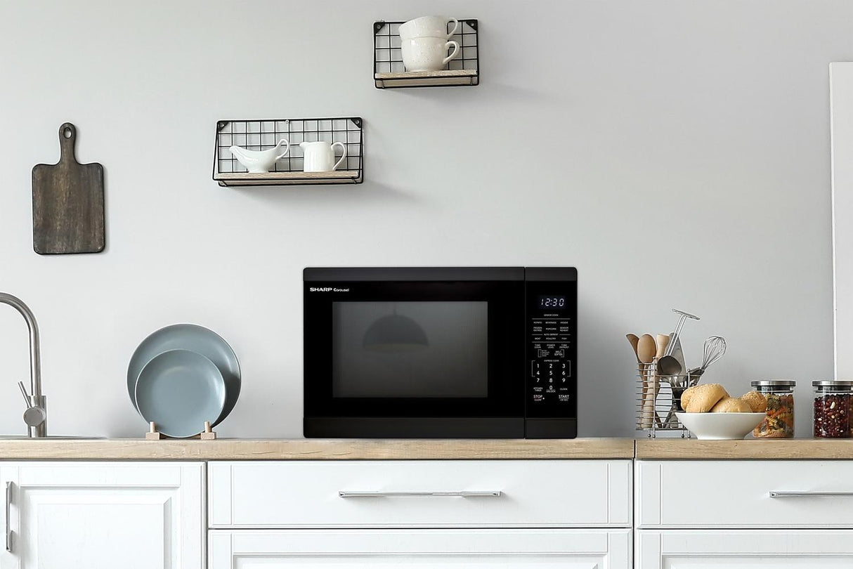 Sharp 1.4 cu. ft. 1100W Black Countertop Microwave Oven