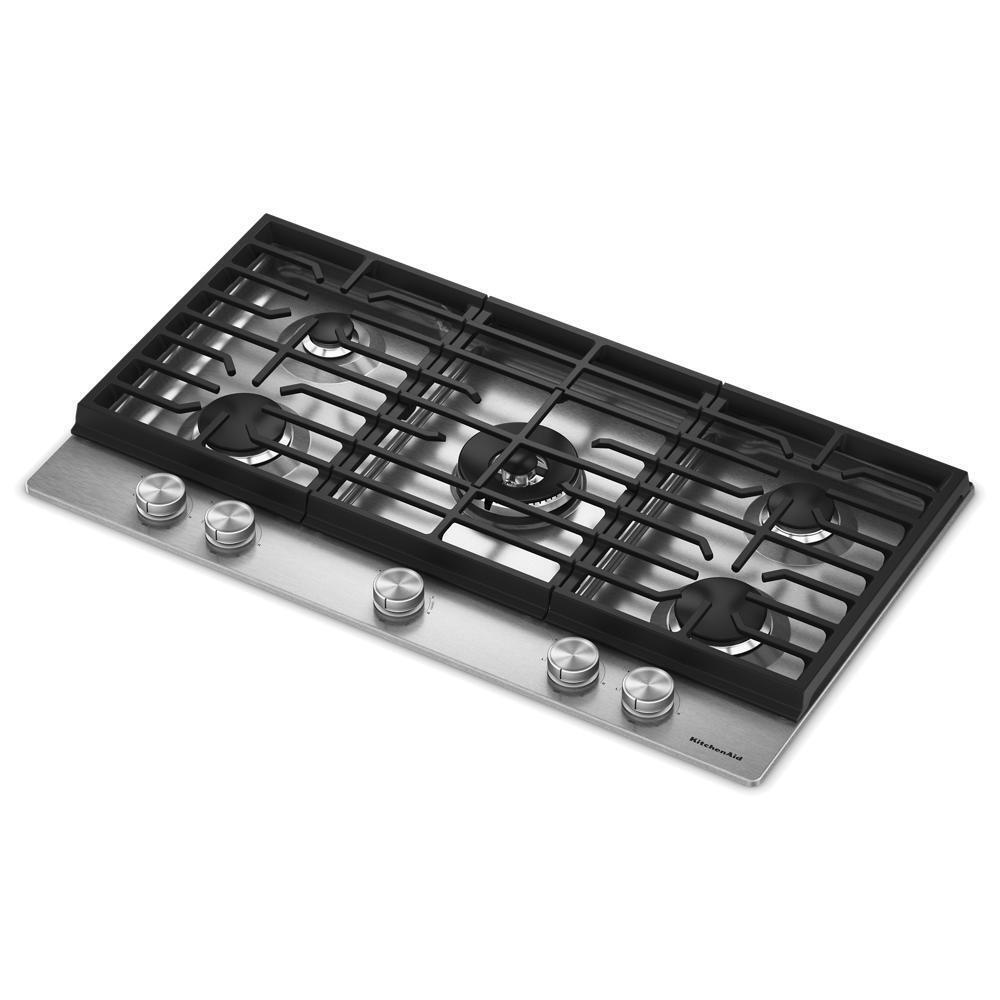 KitchenAid® 36 in. Gas Cooktop with 5 Burners and Integrated Wok Grate
