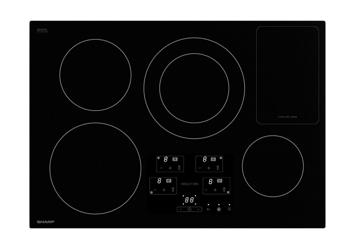 30 in. width Induction Cooktop, European Black Mirror Finish Made with Premium SCHOTT Glass
