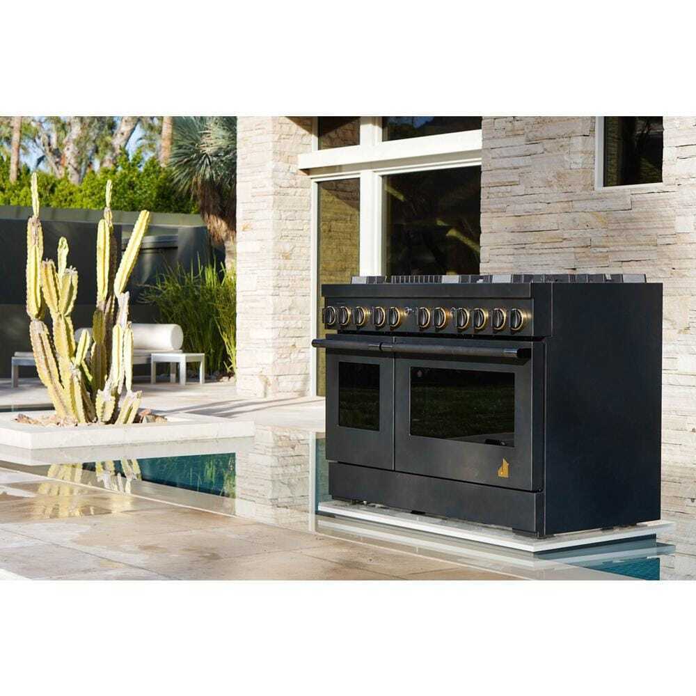 Smoke & Brass By JennAir® 48" Dual-Fuel Professional-Style Range