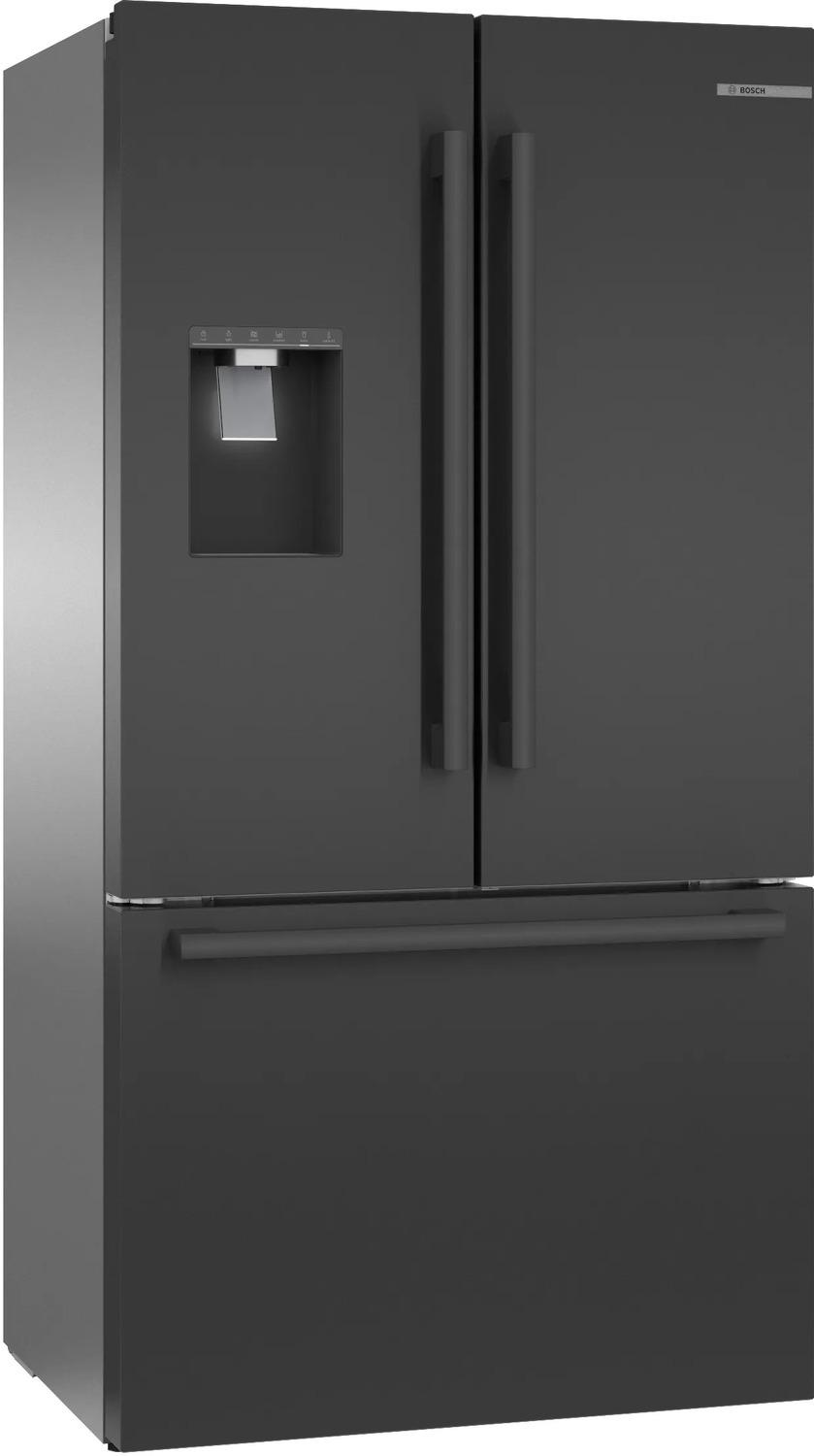 500 Series French Door Bottom Mount Refrigerator 36" Black Stainless Steel, Total No Frost