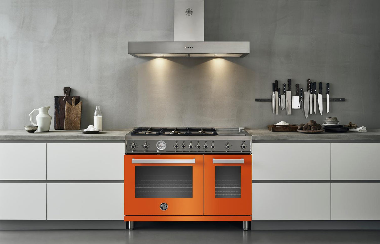 48 inch All-Gas Range 6 Brass Burner and Griddle Arancio