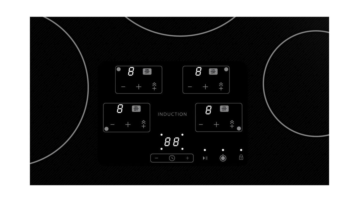 30 in. width Induction Cooktop, European Black Mirror Finish Made with Premium SCHOTT Glass