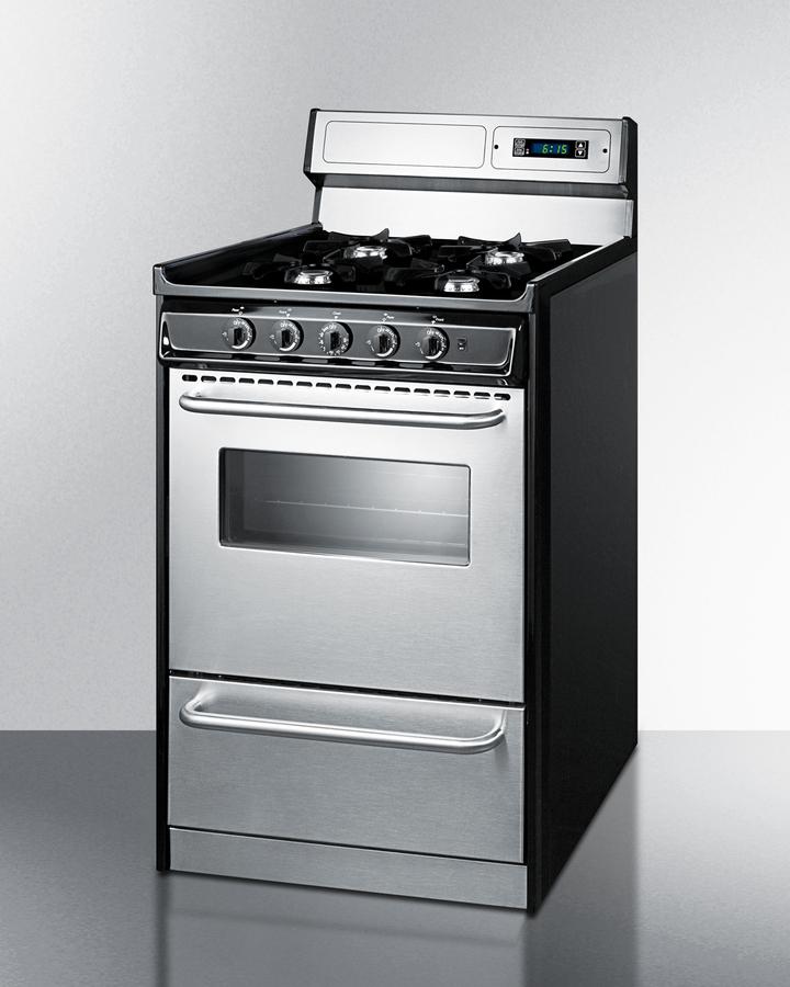 20" Wide Gas Range, Open Burners